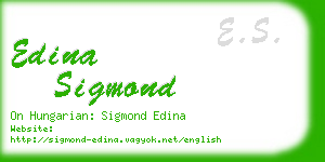 edina sigmond business card